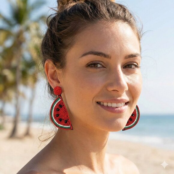 Watermelon earrings - Picture 2 of 2
